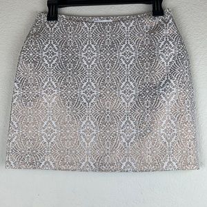 NWOT by the way. Jaquard Mini Skirt‎ Cream Gold Metallic Small
